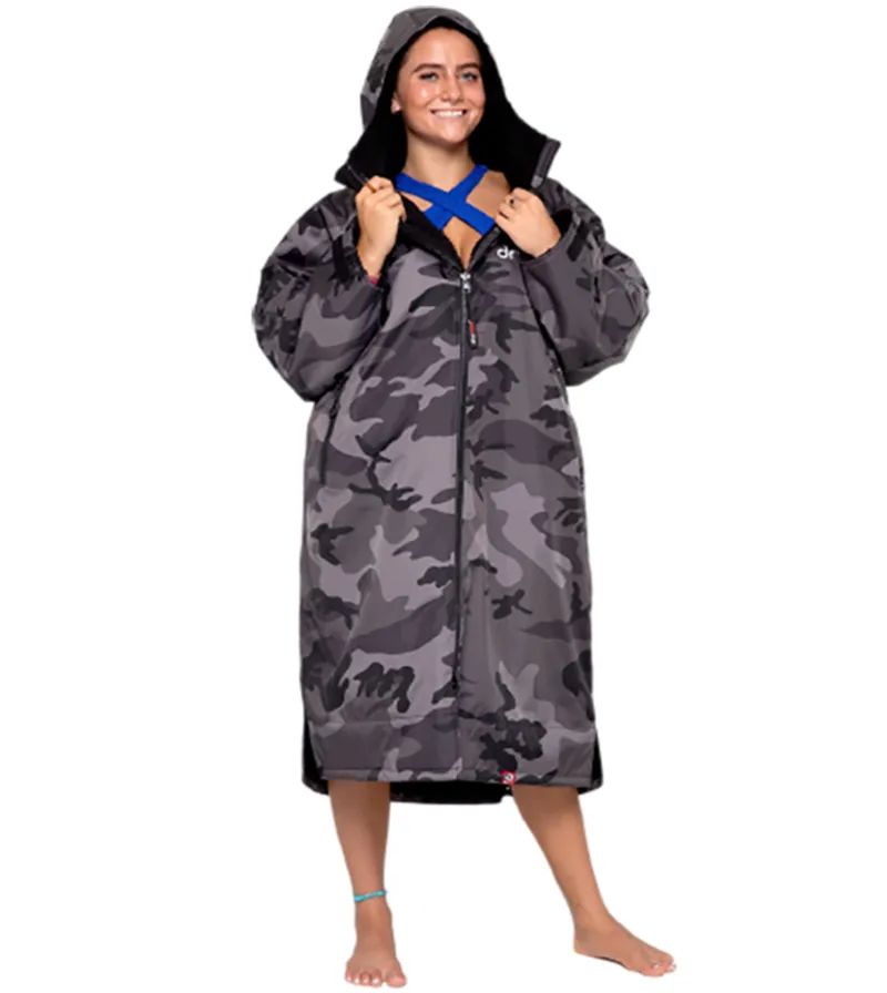 Dryrobe Adult Advance Long Sleeve Change Robe V3 Medium Black/Camo Black-4